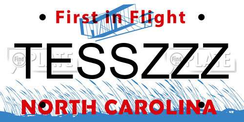TESSZZZ North Carolina License Plate