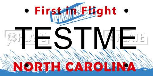 TESTME North Carolina License Plate
