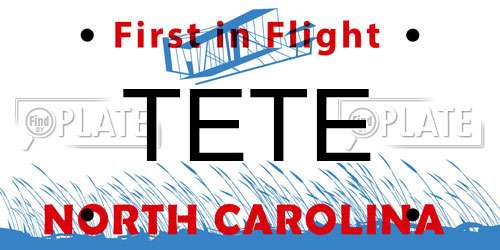 TETE North Carolina License Plate