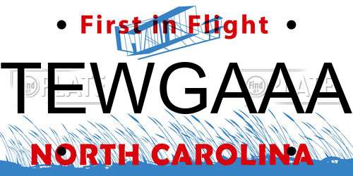 TEWGAAA North Carolina License Plate