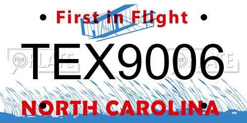 TEX9006 North Carolina License Plate