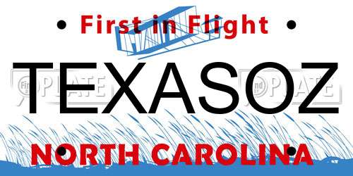 TEXASOZ North Carolina License Plate
