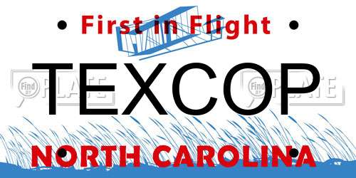 TEXCOP North Carolina License Plate