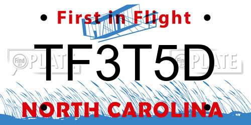 TF3T5D North Carolina License Plate