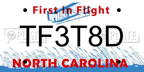 TF3T8D North Carolina License Plate