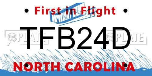 TFB24D North Carolina License Plate