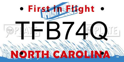 TFB74Q North Carolina License Plate