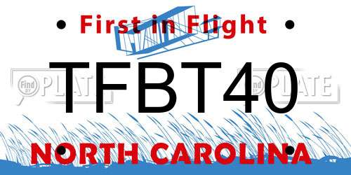 TFBT40 North Carolina License Plate