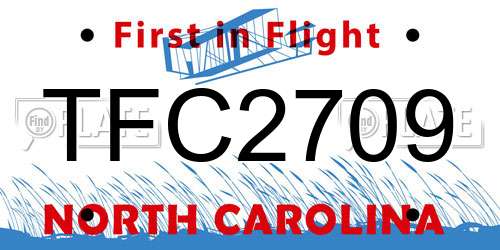 TFC2709 North Carolina License Plate