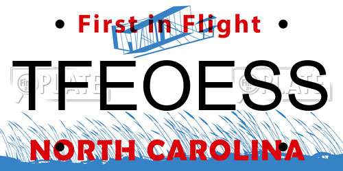 TFEOESS North Carolina License Plate