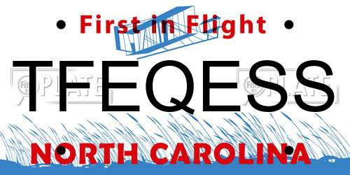 TFEQESS North Carolina License Plate