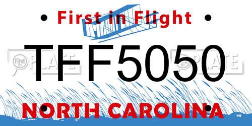 TFF5050 North Carolina License Plate