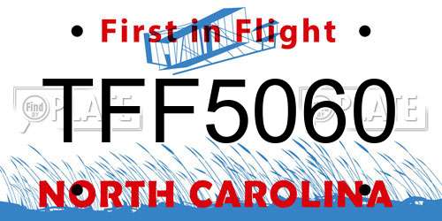 TFF5060 North Carolina License Plate