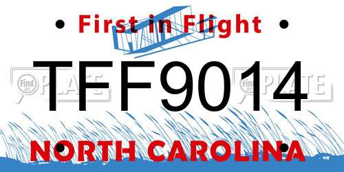 TFF9014 North Carolina License Plate