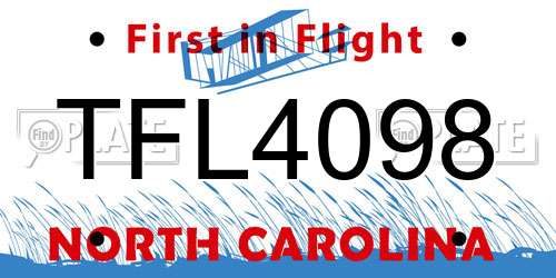 TFL4098 North Carolina License Plate