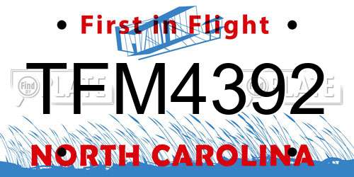 TFM4392 North Carolina License Plate