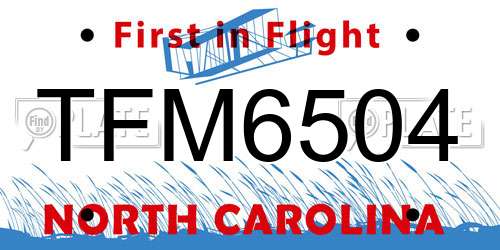 TFM6504 North Carolina License Plate