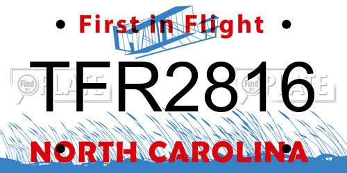 TFR2816 North Carolina License Plate