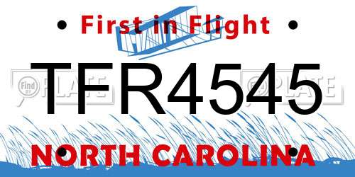 TFR4545 North Carolina License Plate