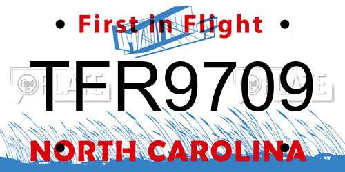 TFR9709 North Carolina License Plate