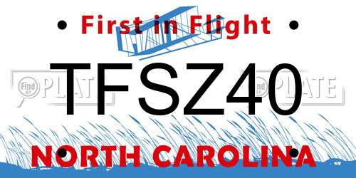 TFSZ40 North Carolina License Plate