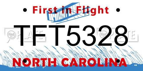 TFT5328 North Carolina License Plate