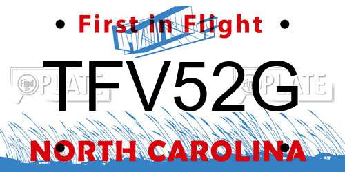 TFV52G North Carolina License Plate