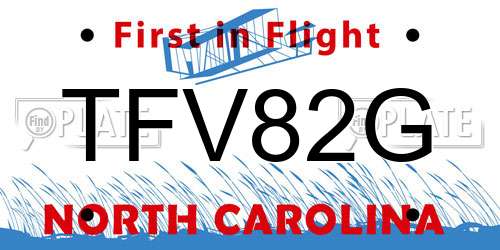 TFV82G North Carolina License Plate
