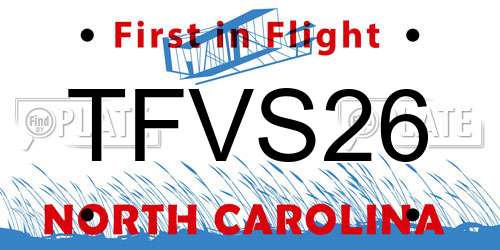 TFVS26 North Carolina License Plate