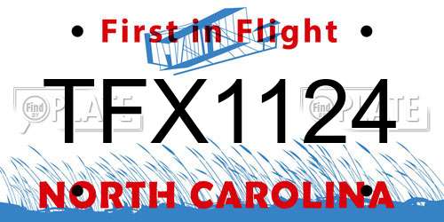 TFX1124 North Carolina License Plate