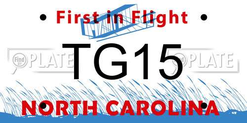 TG15 North Carolina License Plate