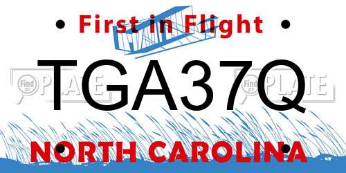 TGA37Q North Carolina License Plate