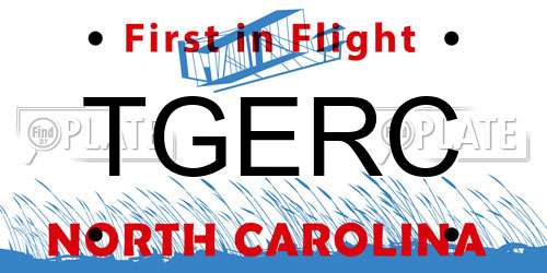 TGERC North Carolina License Plate