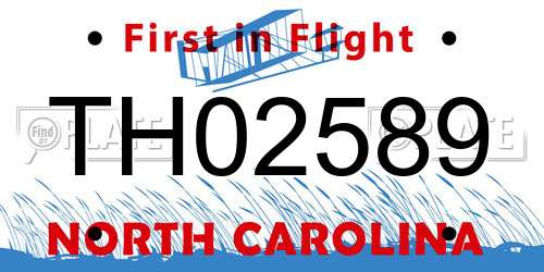 TH02589 North Carolina License Plate