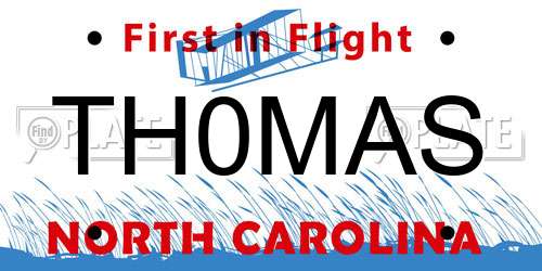 TH0MAS North Carolina License Plate