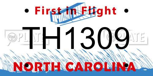 TH1309 North Carolina License Plate