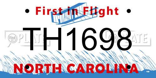 TH1698 North Carolina License Plate
