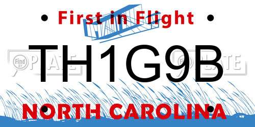 TH1G9B North Carolina License Plate