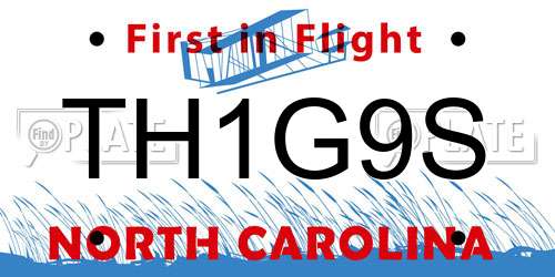 TH1G9S North Carolina License Plate