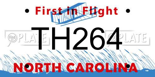 TH264 North Carolina License Plate