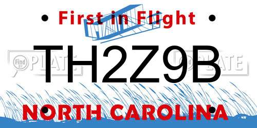 TH2Z9B North Carolina License Plate
