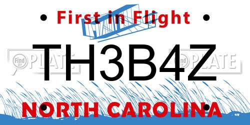 TH3B4Z North Carolina License Plate