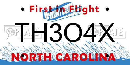 TH3O4X North Carolina License Plate