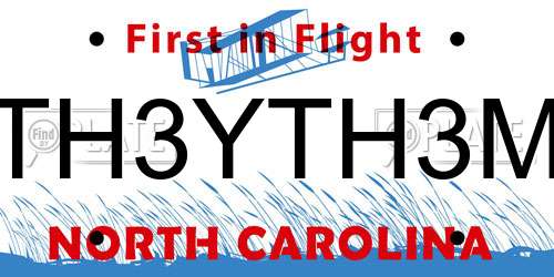 TH3YTH3M North Carolina License Plate