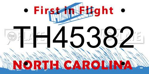 TH45382 North Carolina License Plate