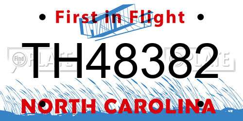 TH48382 North Carolina License Plate