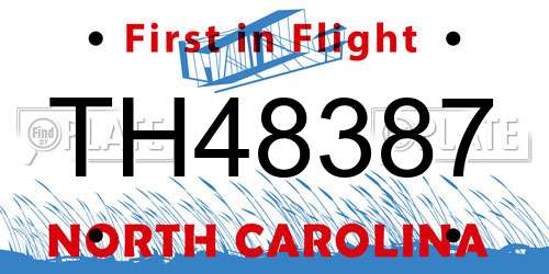 TH48387 North Carolina License Plate