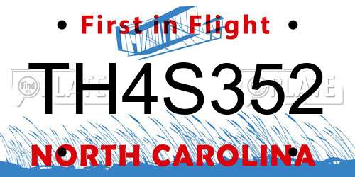 TH4S352 North Carolina License Plate