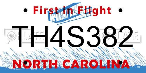 TH4S382 North Carolina License Plate