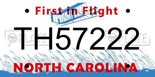 TH57222 North Carolina License Plate